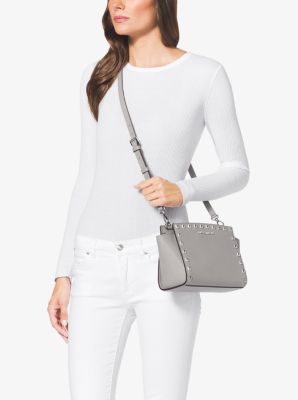 Michael michael kors selma hot sale medium metallic leather crossbody