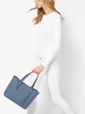 Michael Kors Jet Set Travel Extra-small Saffiano Leather Top-zip Tote Bag  in Blue