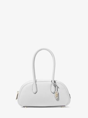 Michael Kors Lulu Small Pebbled Leather Satchel In White