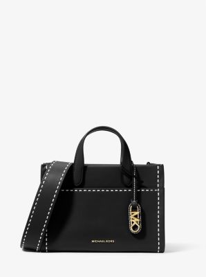 MK Gigi Small Topstitched Leather Small Tote Bag - Black - Michael Kors MICHAEL Michael Kors