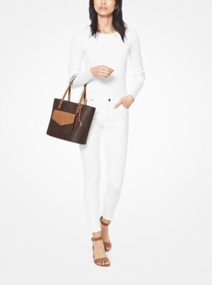 Michael michael kors jet set medium logo store pocket tote bag