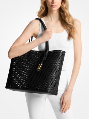 Eliza Extra-Large Hand-Woven Leather Tote Bag image number 2