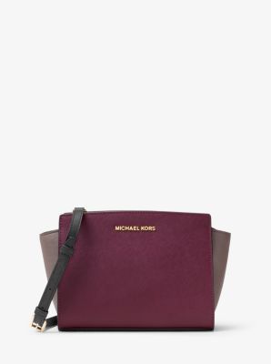 Selma Medium Color-Block Leather Satchel