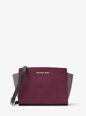 Michael kors selma medium leather 2024 crossbody bag