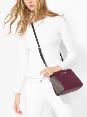 Authentic MICHAEL KORS Selma Mini Color-Block Leather Crossbody Bag