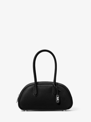 Shop Michael Kors Lulu Small Pebbled Leather Satchel In Black
