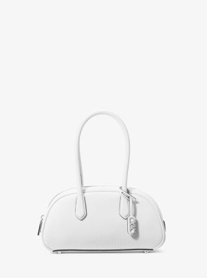 MK Lulu Small Pebbled Leather Satchel - White - Michael Kors MICHAEL Michael Kors