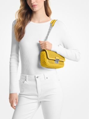 Bolso de hombro Tribeca pequeño de piel tejida a mano