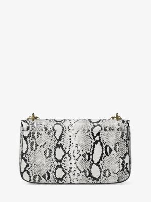 Tribeca Large Snake Embossed Leather Shoulder Bag image number 2
