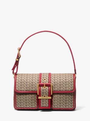 Colby Medium MK2000 Logo Jacquard Shoulder Bag