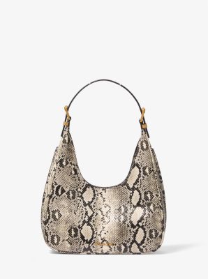 Petit sac bohème porté épaule Nolita en cuir effet serpent en relief image number 0