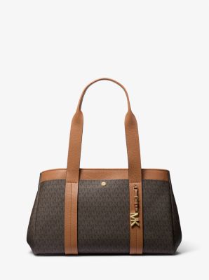 Borsa tote Romee grande in pelle con logo image number 0