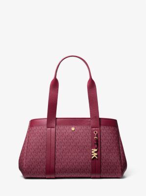Michael Kors Romee Large Signature Logo And Leather Tote Bag