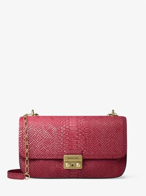 Bolso de hombro Tribeca grande de piel con motivo de serpiente en relieve