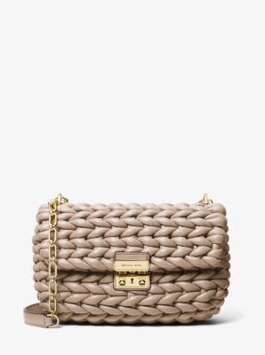 Bolso de hombro Tribeca grande de piel trenzada a mano