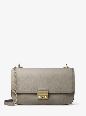 MK Schultertasche Tribeca Large Aus Nubukleder - Natur