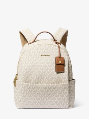 Sable Medium Signature Logo Backpack in VANILLA/ACORN | Michael Kors
