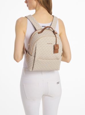 Sable Medium Signature Logo Backpack in VANILLA/ACORN | Michael Kors