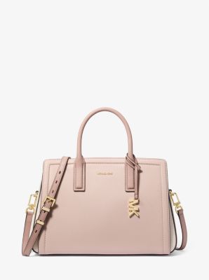 Laila Medium Color-Block Pebbled Leather Satchel image number 2
