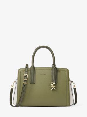 Sac Laila de taille moyenne en cuir grainé à couleurs contrastées