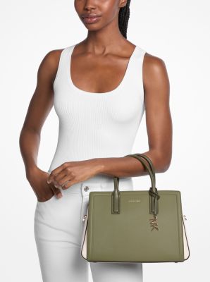 Sac Laila de taille moyenne en cuir grainé à couleurs contrastées