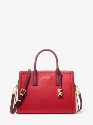 Henkeltasche Laila Medium aus gekrispeltem Leder in Blockfarben image number 0