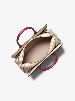 Henkeltasche Laila Medium aus gekrispeltem Leder in Blockfarben image number 1