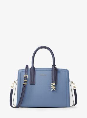 Sac Laila de taille moyenne en cuir grainé à couleurs contrastées