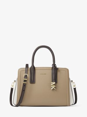 Sac Laila de taille moyenne en cuir grainé à couleurs contrastées