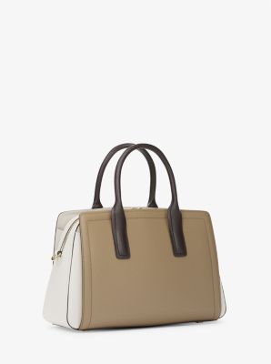 Sac Laila de taille moyenne en cuir grainé à couleurs contrastées