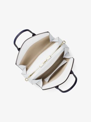 Laila Medium Color-Block Pebbled Leather Satchel