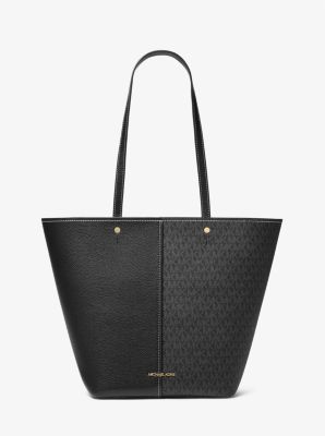 Grand sac fourre-tout Flora en cuir à logo Signature