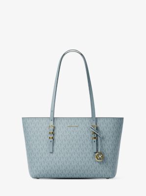 Quinn Medium Signature Logo and Leather Tote Bag
