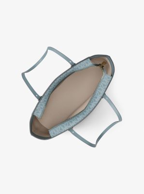 Quinn Medium Signature Logo and Leather Tote Bag