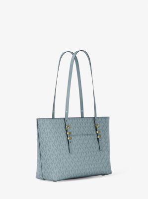 Quinn Medium Signature Logo and Leather Tote Bag