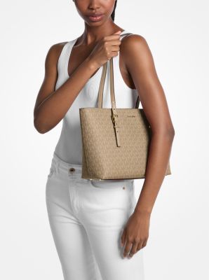 Cabas Quinn de taille moyenne en cuir à logo Signature in BOGUE | Michael Kors