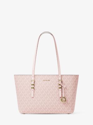 MK Shopper Quinn Medium Aus Signature-Logostoff Und Leder - Rosa