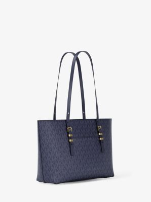 Quinn Medium Signature Logo and Leather Tote Bag
