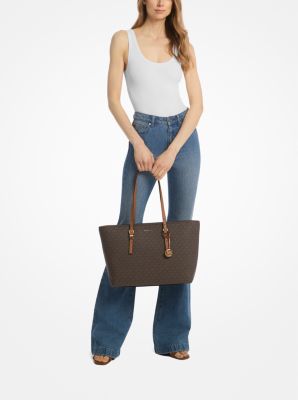 Quinn Large Signature Logo and Leather Tote Bag image number 2