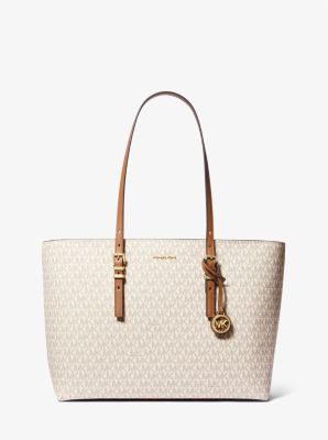 Quinn Large Signature Logo and Leather Tote Bag image number 0
