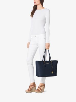 Jet Set Large Crossgrain Leather Top-zip Tote Bag