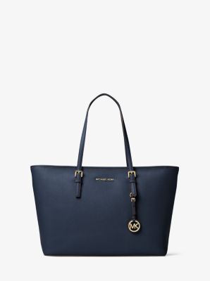 Jet Set Medium Saffiano Leather Top-Zip Tote Bag | Michael Kors