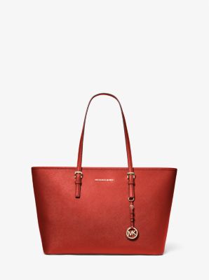 Michael kors women's shop jet set leather tote