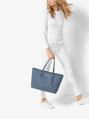 Jet Set Medium Saffiano Leather Top-zip Tote Bag