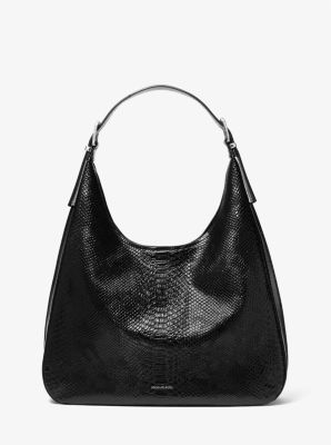 Bolso hobo de hombro Nolita grande de piel con motivo de serpiente en relieve image number 0