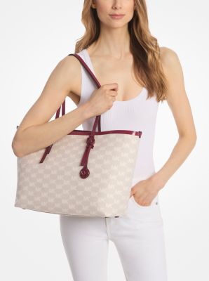 Quinn Large Logo Jacquard Tote Bag with Pouch