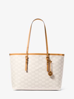 Michael Kors Quinn Large Logo Jacquard Tote Bag With Pouch In Yellow