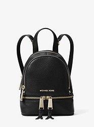 Rhea Mini Leather Backpack - BLACK - 30T6GEZB1L