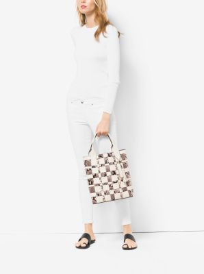 Vivian Large Woven Leather Tote Bag Michael Kors Canada