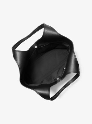 Henly Large Signature Logo and Textured Tote Bag in BLACK | Michael Kors